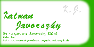 kalman javorszky business card
